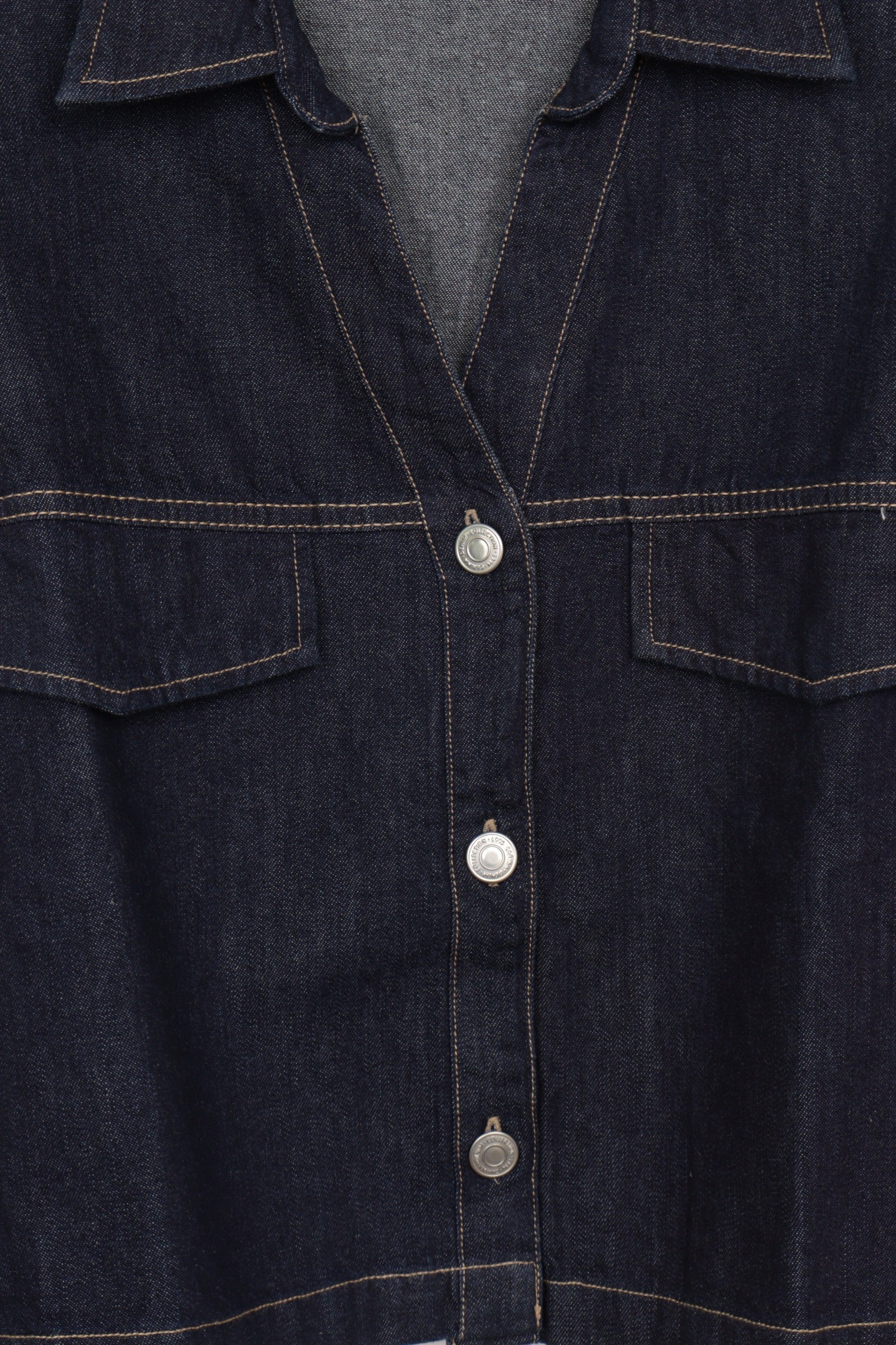 Collared Cropped Denim Shirt
