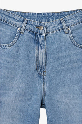 Barrel-Leg Denim Pants