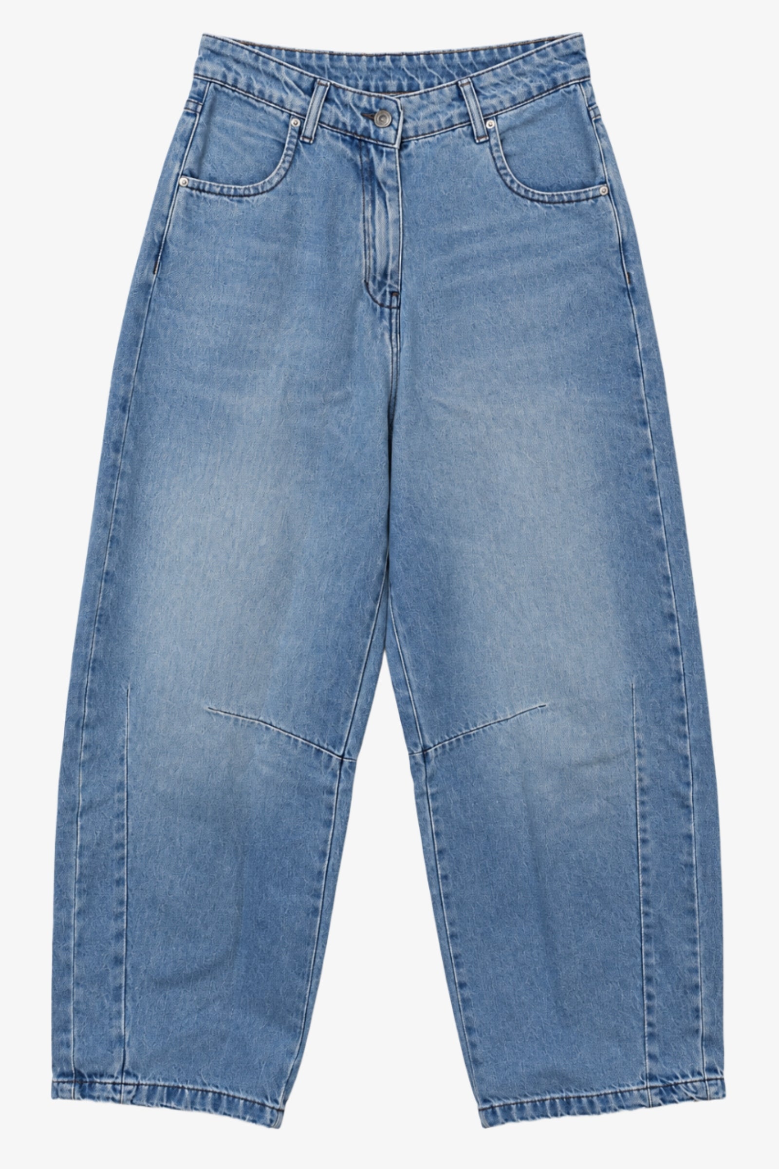 Barrel-Leg Denim Pants