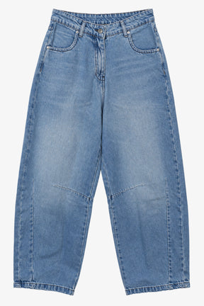 Barrel-Leg Denim Pants