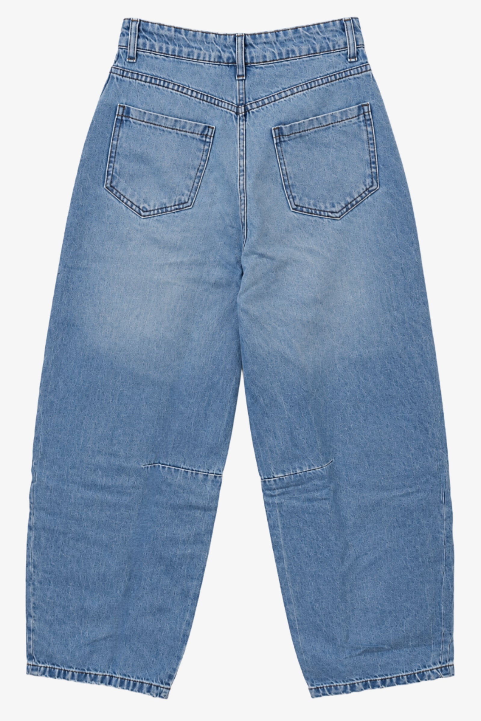 Barrel-Leg Denim Pants