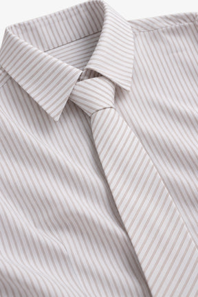Striped Tie-Accent Shirt