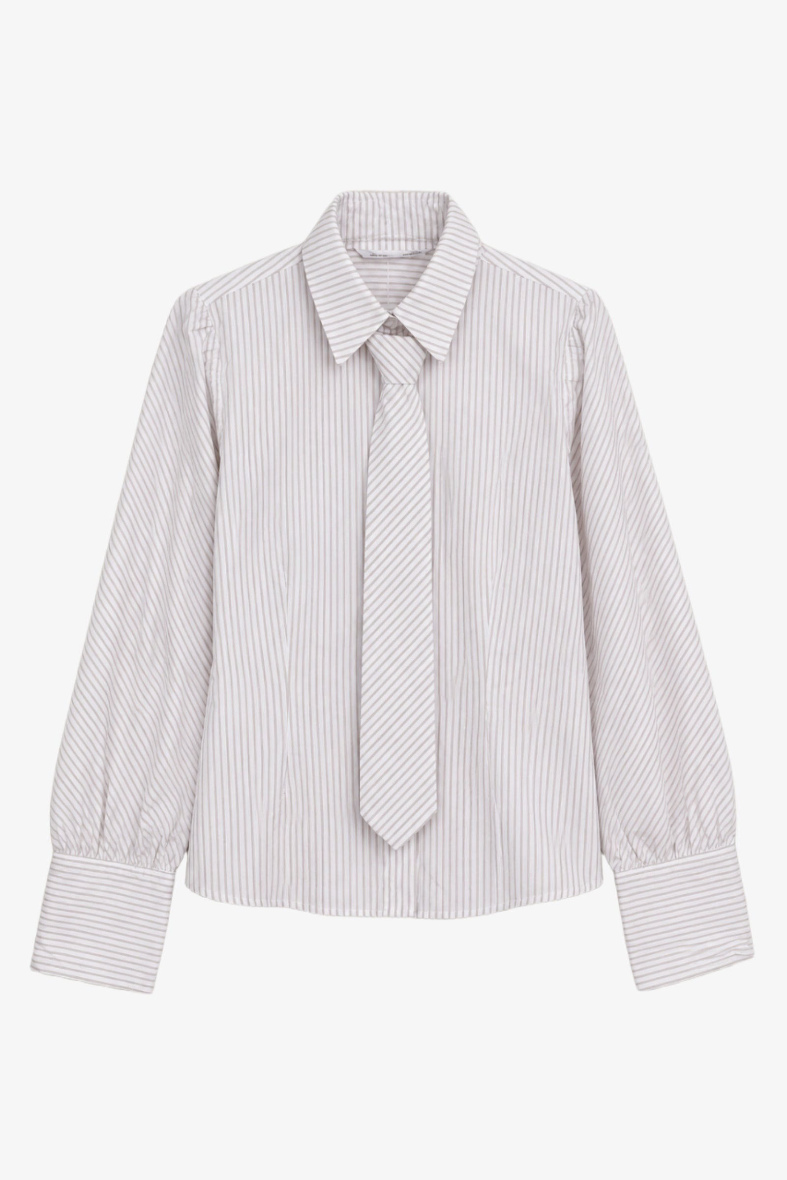 Striped Tie-Accent Shirt