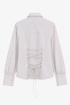 Striped Tie-Accent Shirt
