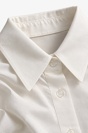 Side-Ruched Belted Shirt