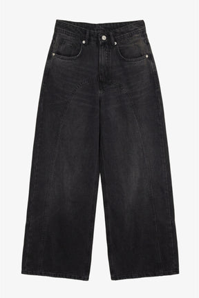 Curved Seam Denim Pants