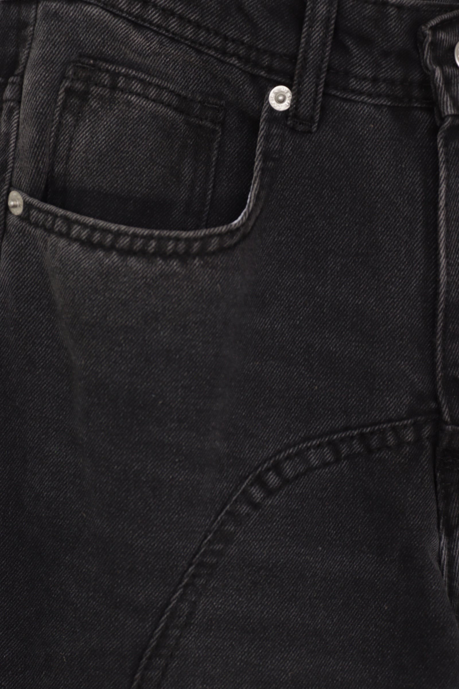 Curved Seam Denim Pants