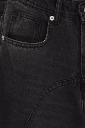Curved Seam Denim Pants