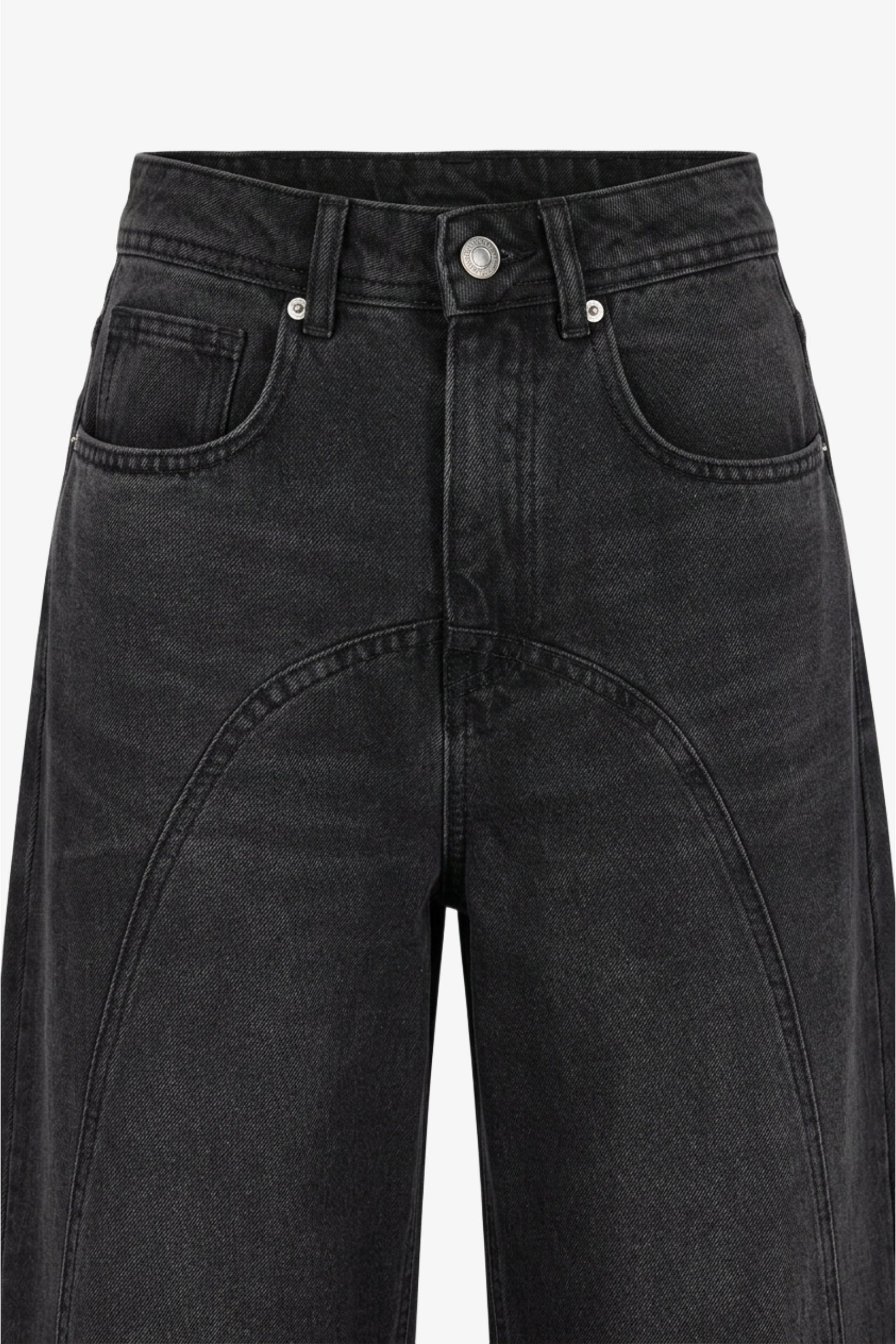 Curved Seam Denim Pants