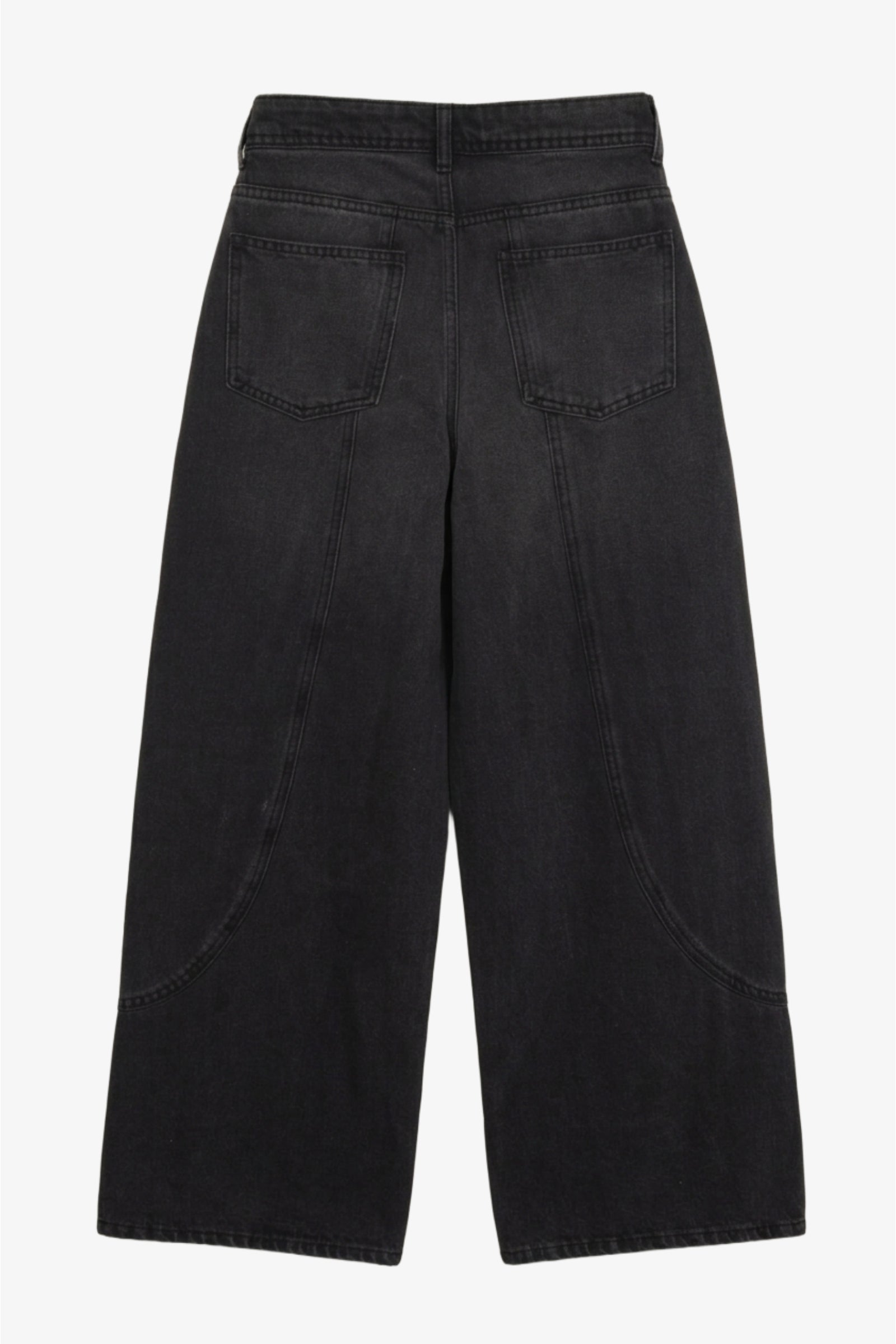 Curved Seam Denim Pants