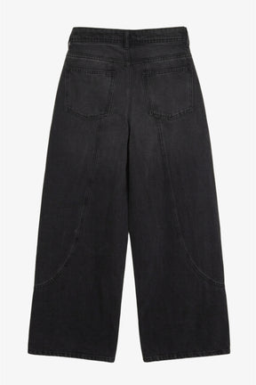 Curved Seam Denim Pants