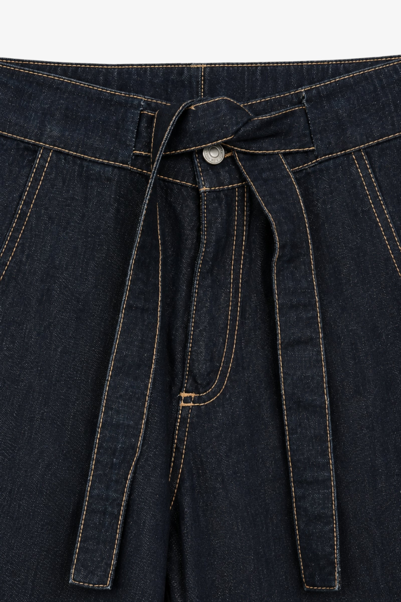 Contrast-Stitch Denim Pants
