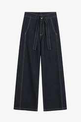 Contrast-Stitch Denim Pants