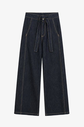 Contrast-Stitch Denim Pants