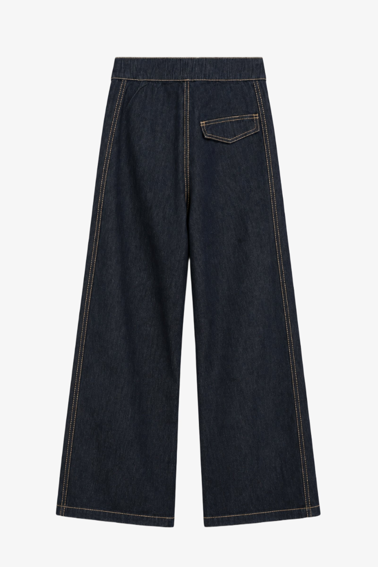 Contrast-Stitch Denim Pants