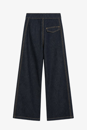 Contrast-Stitch Denim Pants