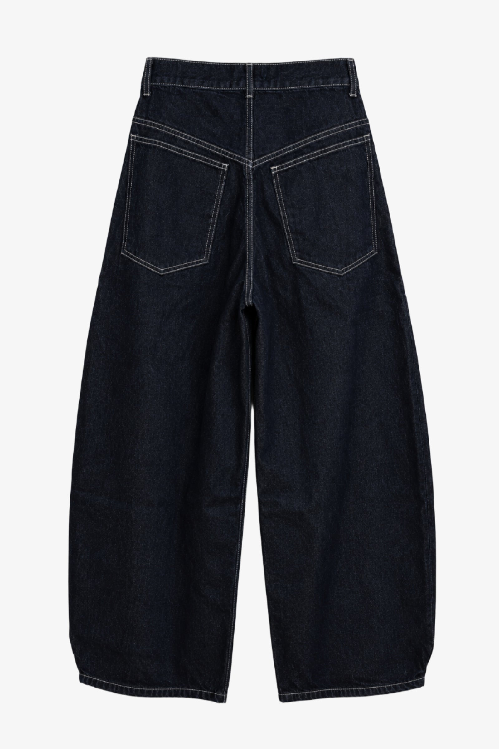 Curved-Barrel Denim Pants