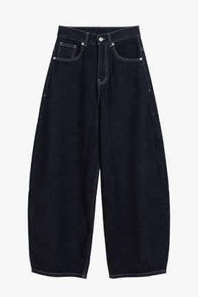Curved-Barrel Denim Pants
