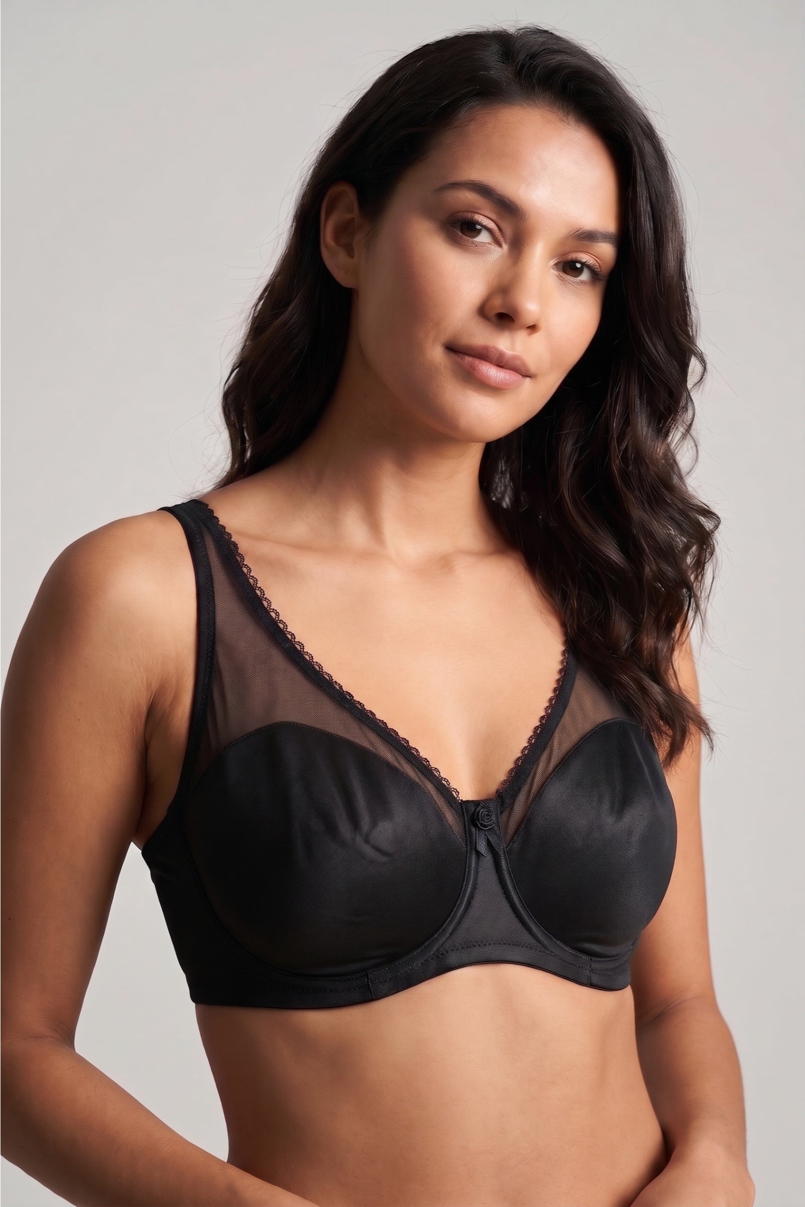 Tulle-Panel Minimizer Bra