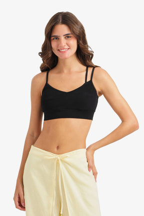 Ribbed Double-Strap Bralette