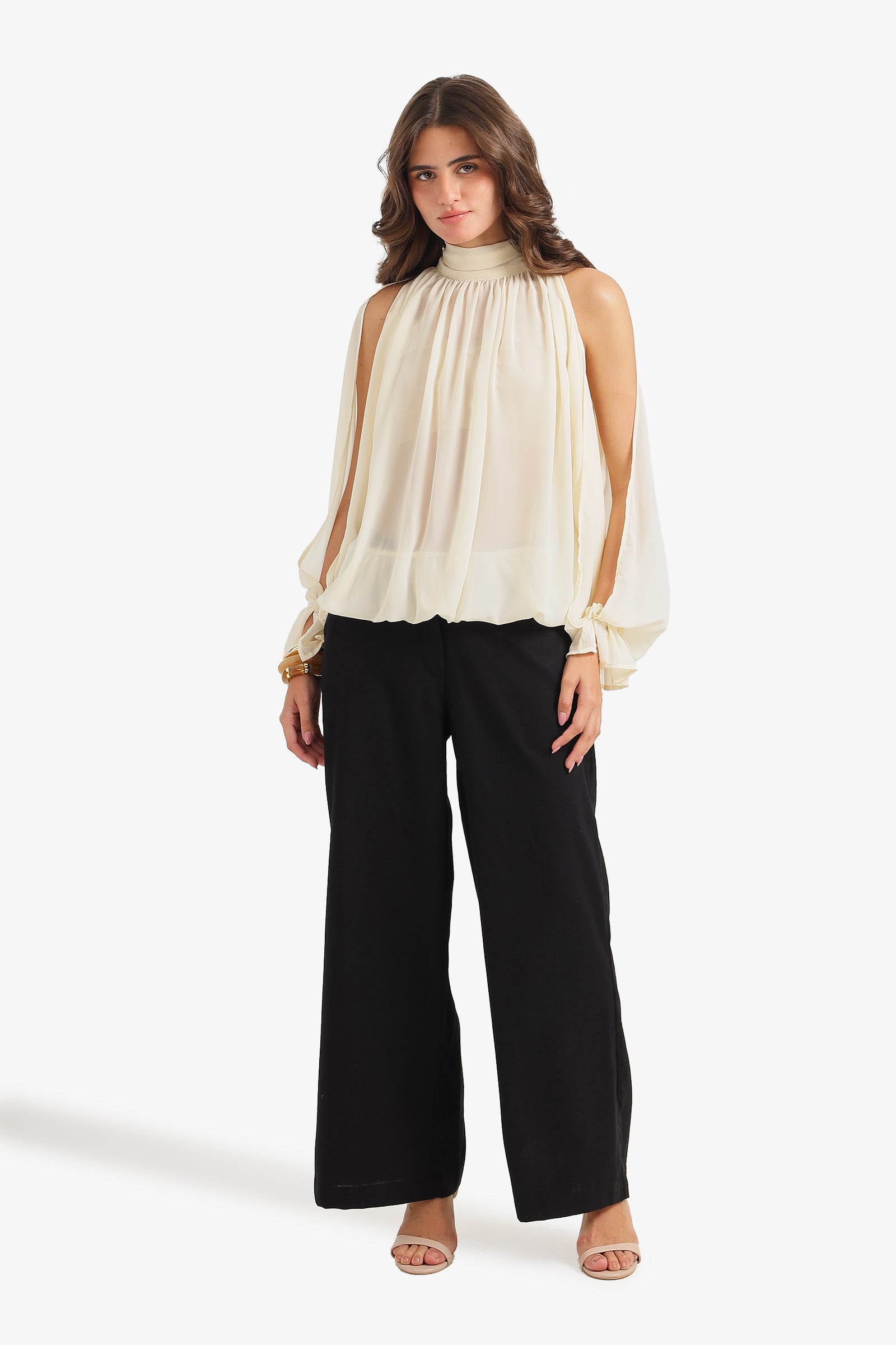 Cold-Shoulder Sleeve Blouse