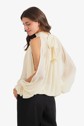 Cold-Shoulder Sleeve Blouse