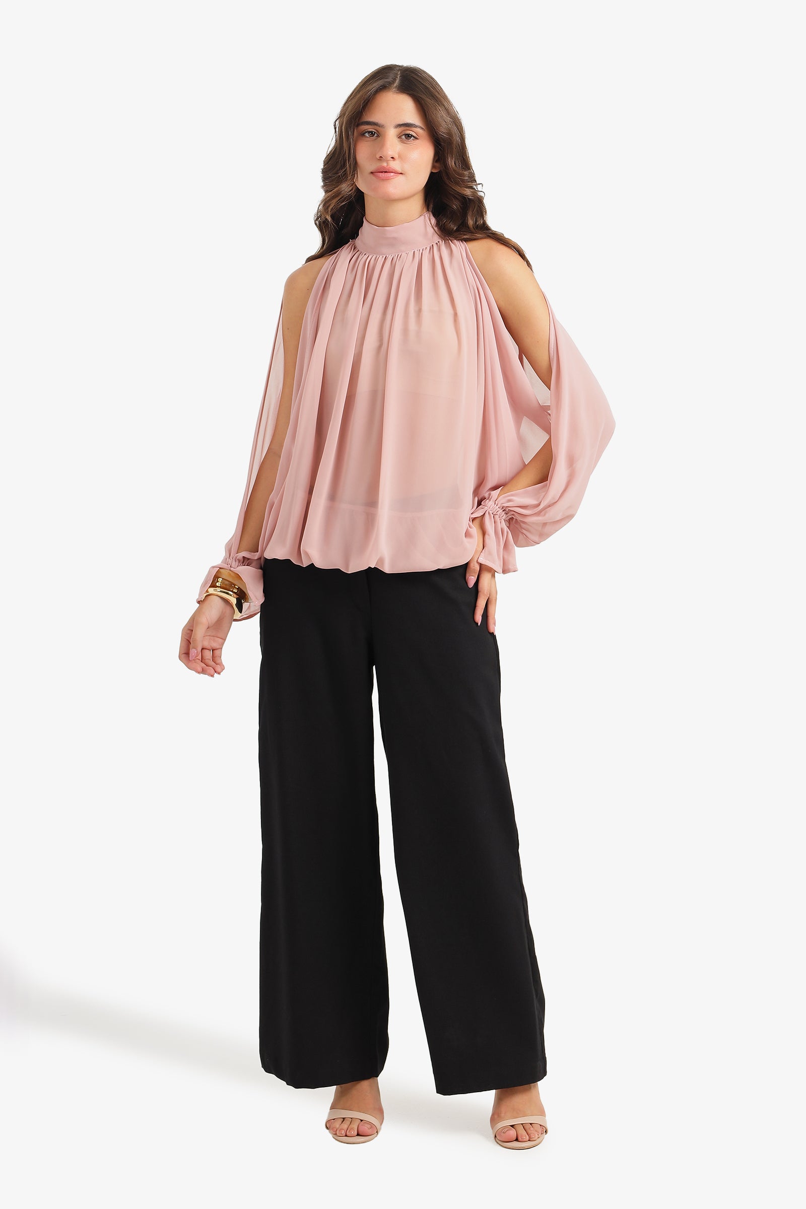 Cold-Shoulder Sleeve Blouse