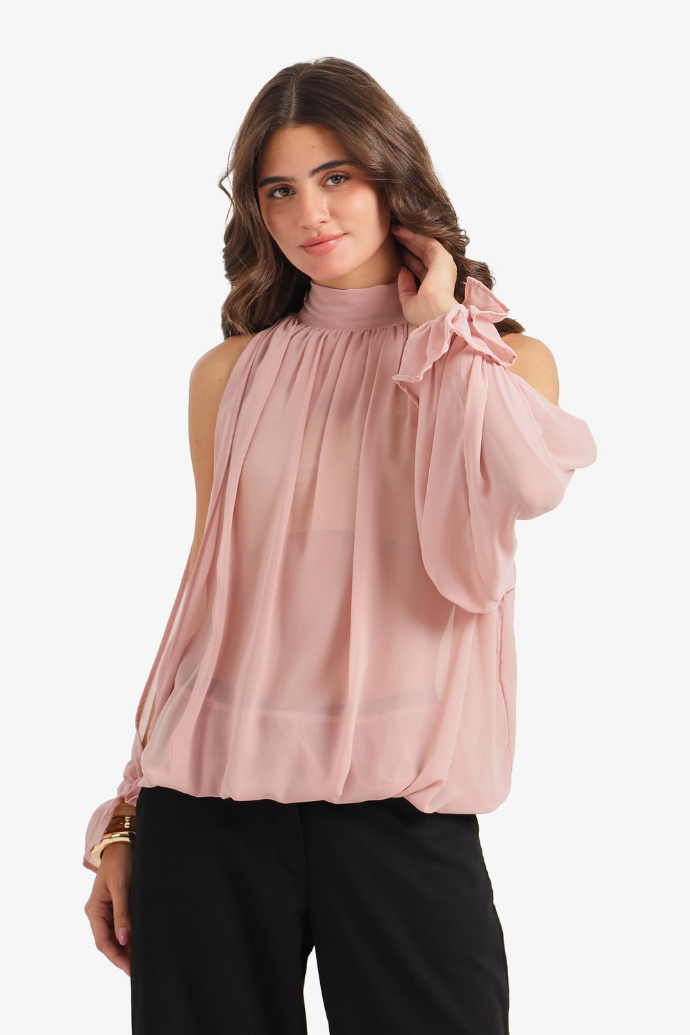 Cold-Shoulder Sleeve Blouse