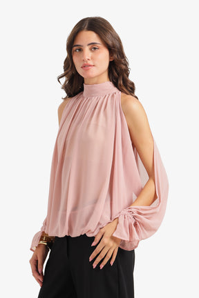 Cold-Shoulder Sleeve Blouse