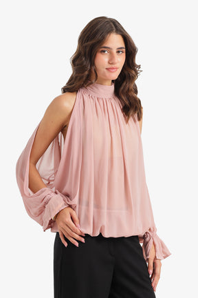 Cold-Shoulder Sleeve Blouse