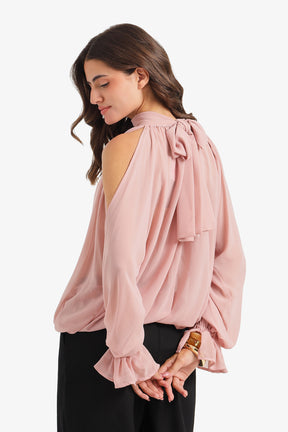 Cold-Shoulder Sleeve Blouse