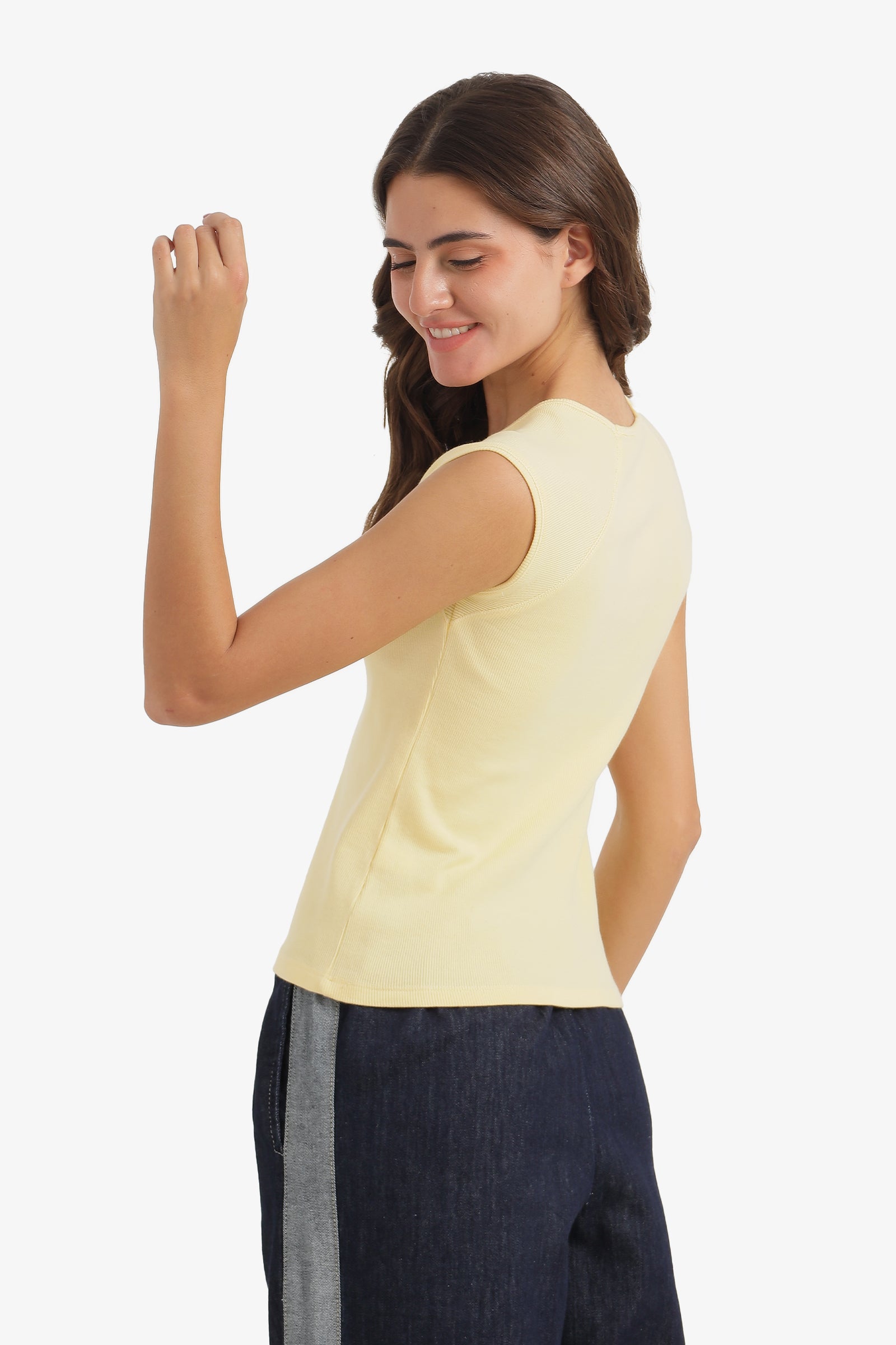 V-Neck Ribbed Top