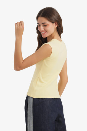 V-Neck Ribbed Top