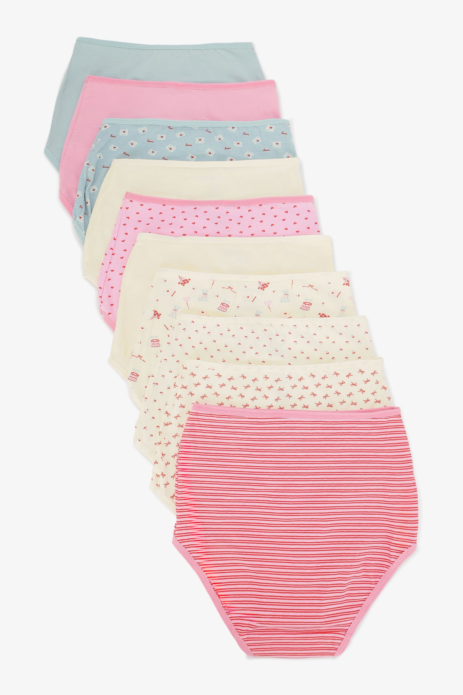 Pack of 10 Colored Full Brief Panties