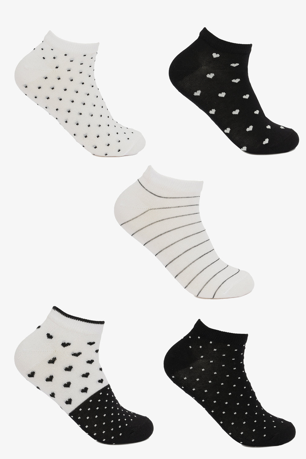 Printed Ankle Socks - 5 Pairs