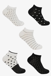 Printed Ankle Socks - 5 Pairs
