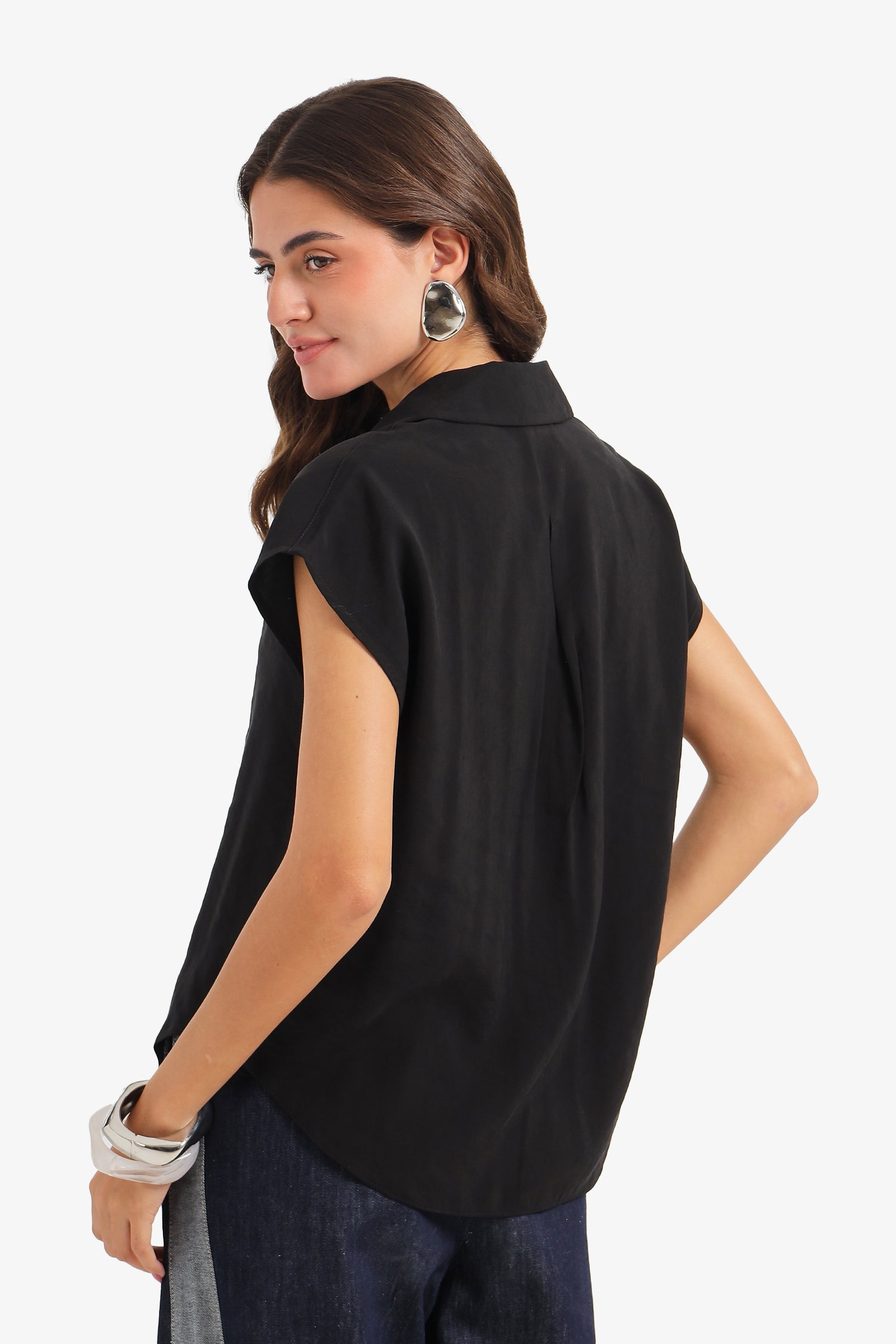 Sleeveless Button-Down Shirt