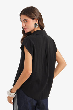 Sleeveless Button-Down Shirt