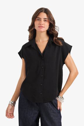Sleeveless Button-Down Shirt