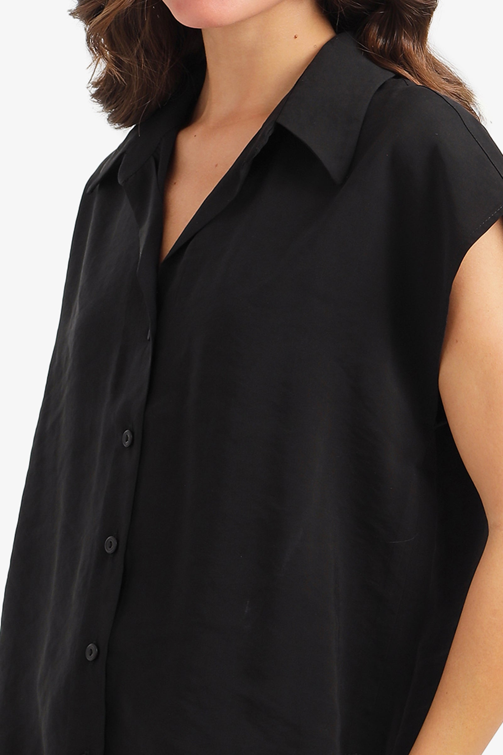 Sleeveless Button-Down Shirt
