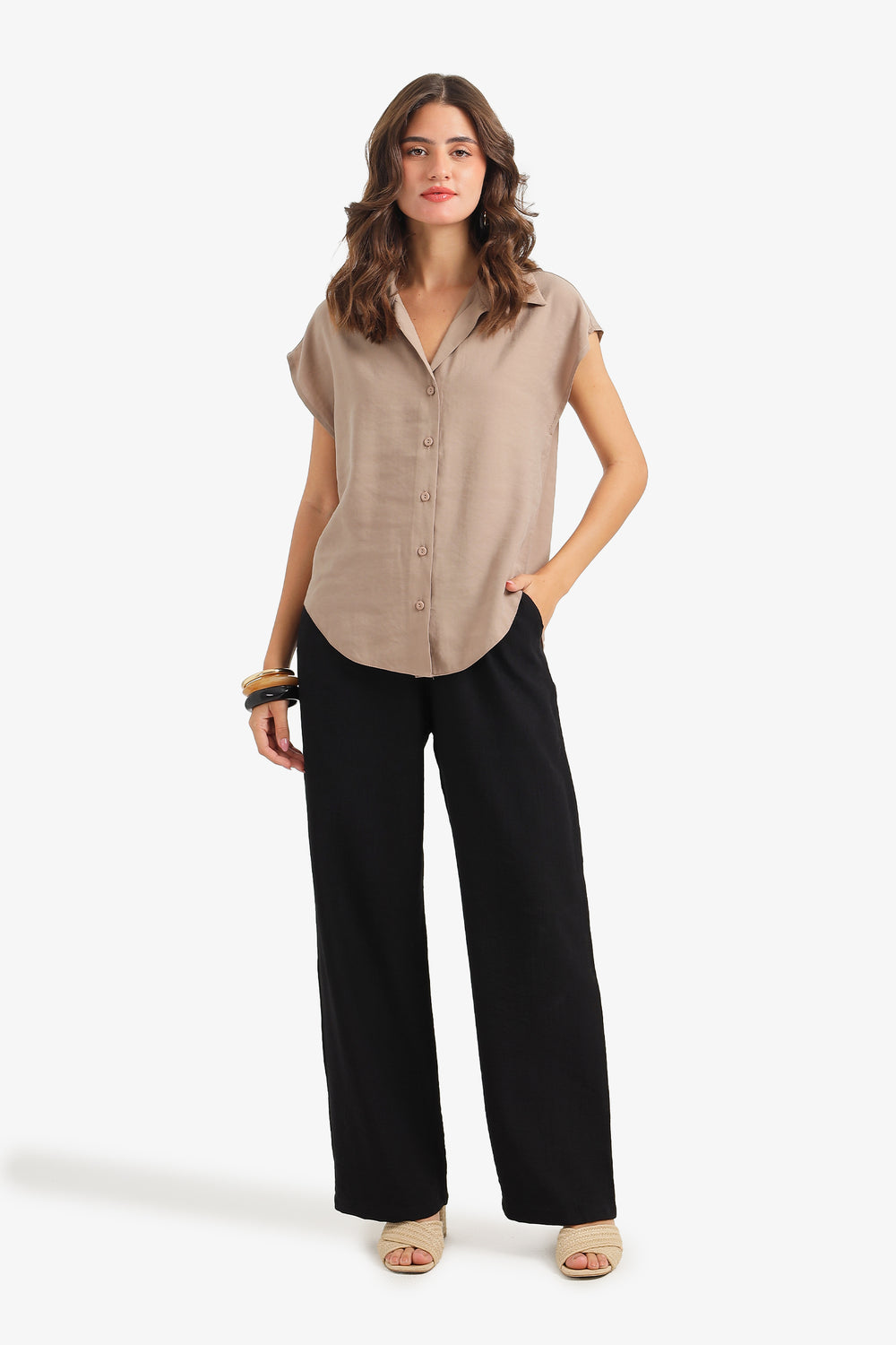 Sleeveless Button-Down Shirt