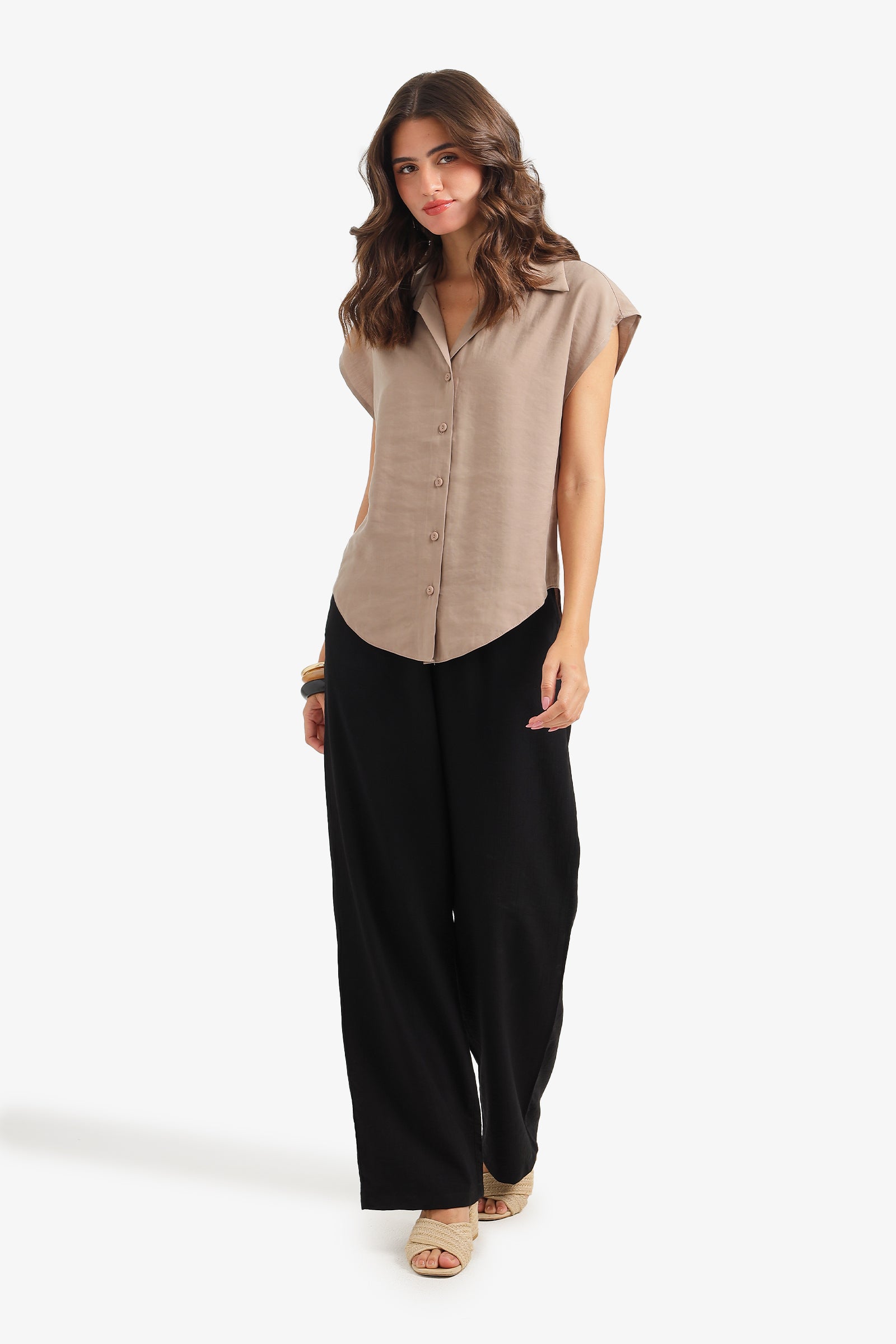 Sleeveless Button-Down Shirt
