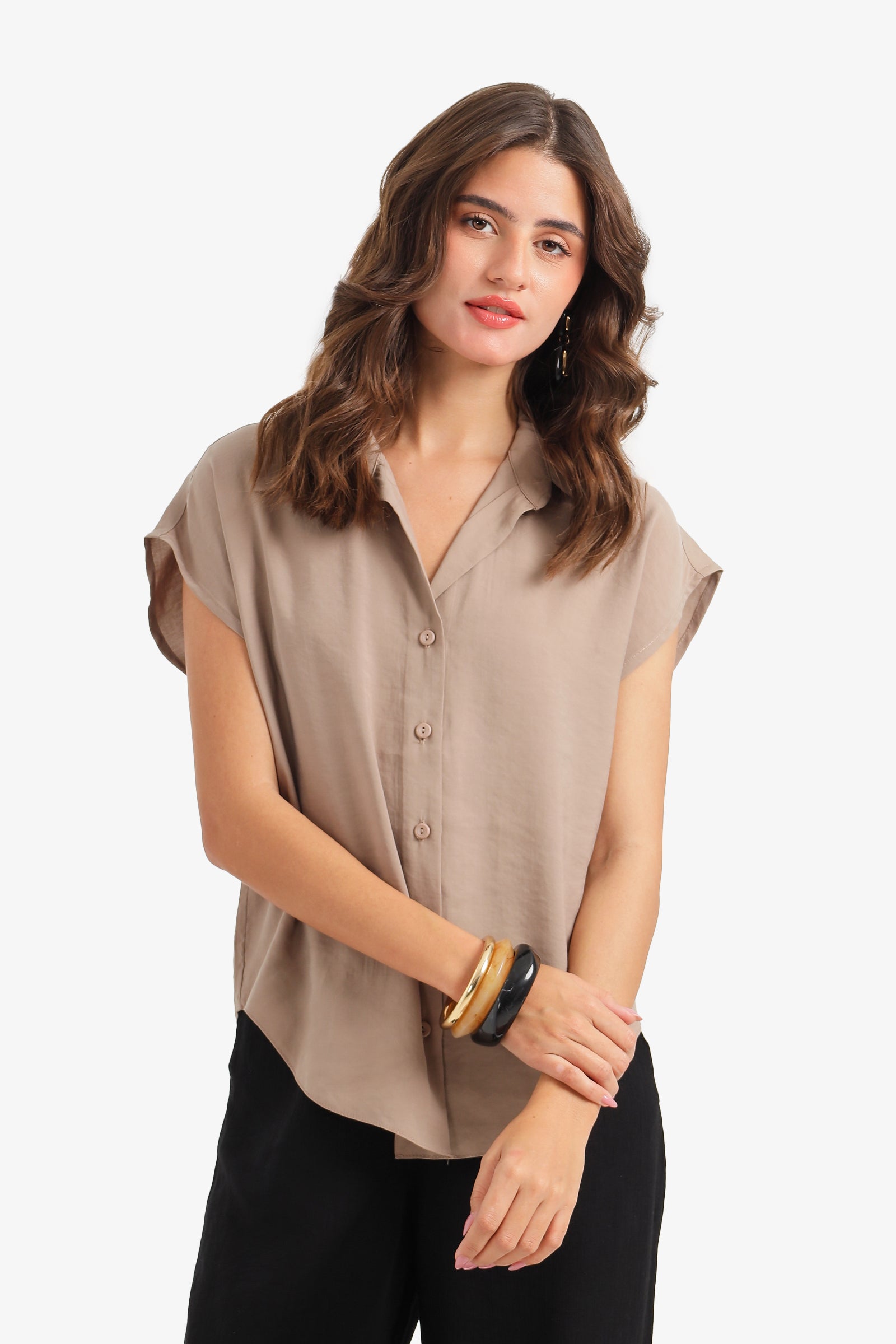 Sleeveless Button-Down Shirt