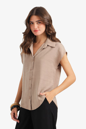 Sleeveless Button-Down Shirt