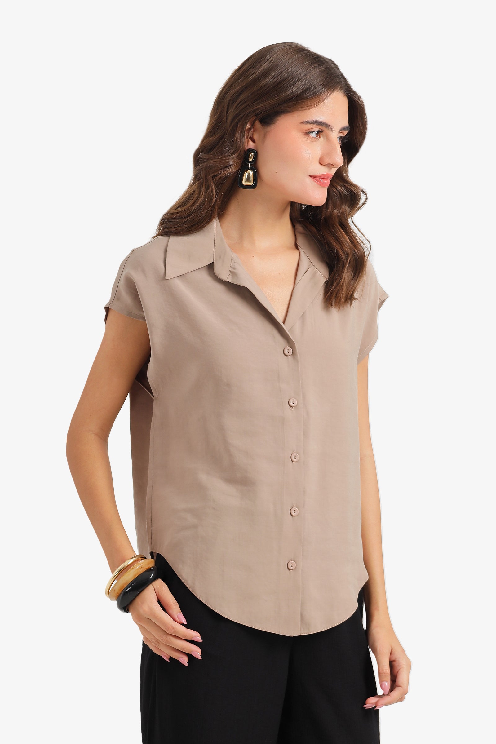 Sleeveless Button-Down Shirt
