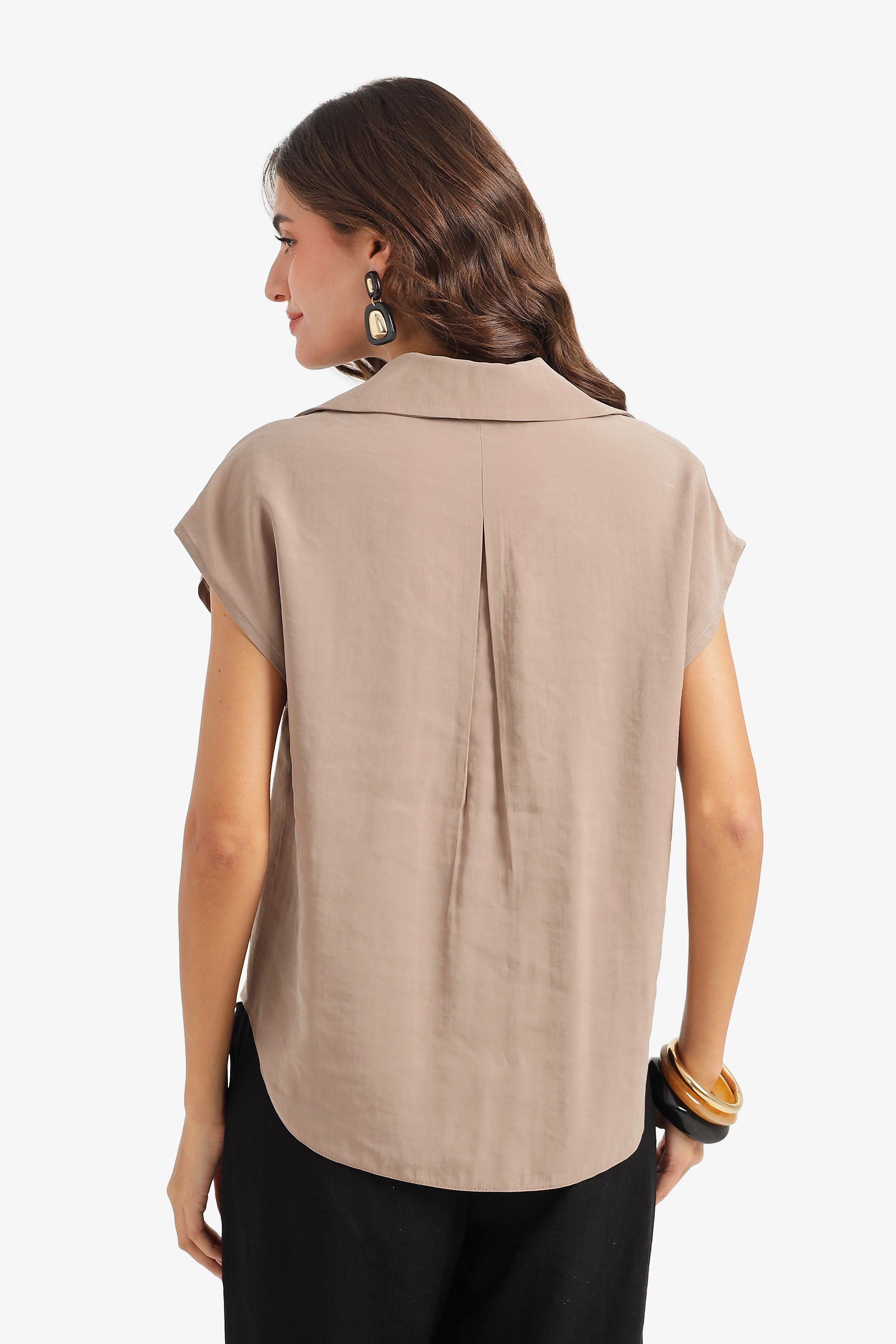 Sleeveless Button-Down Shirt