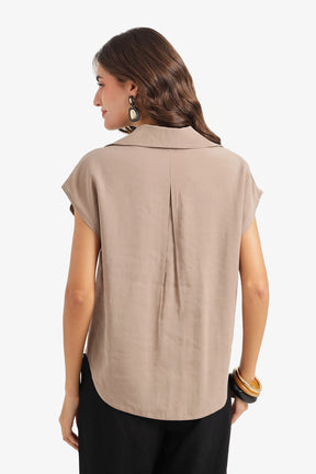 Sleeveless Button-Down Shirt