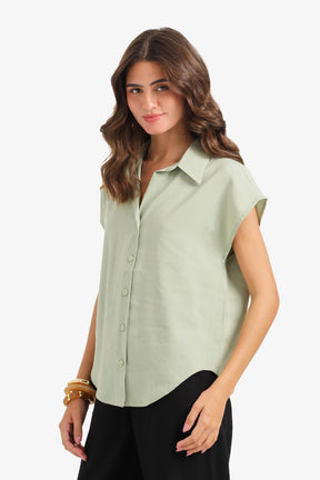 Sleeveless Button-Down Shirt