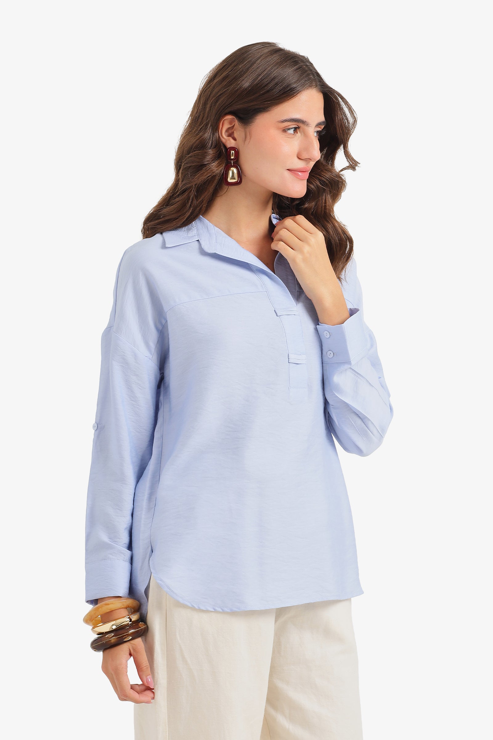 Relaxed High-Low Blouse