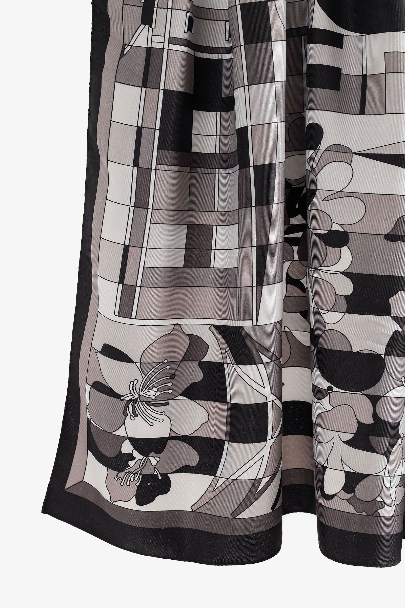 Mixed Print Satin Scarf